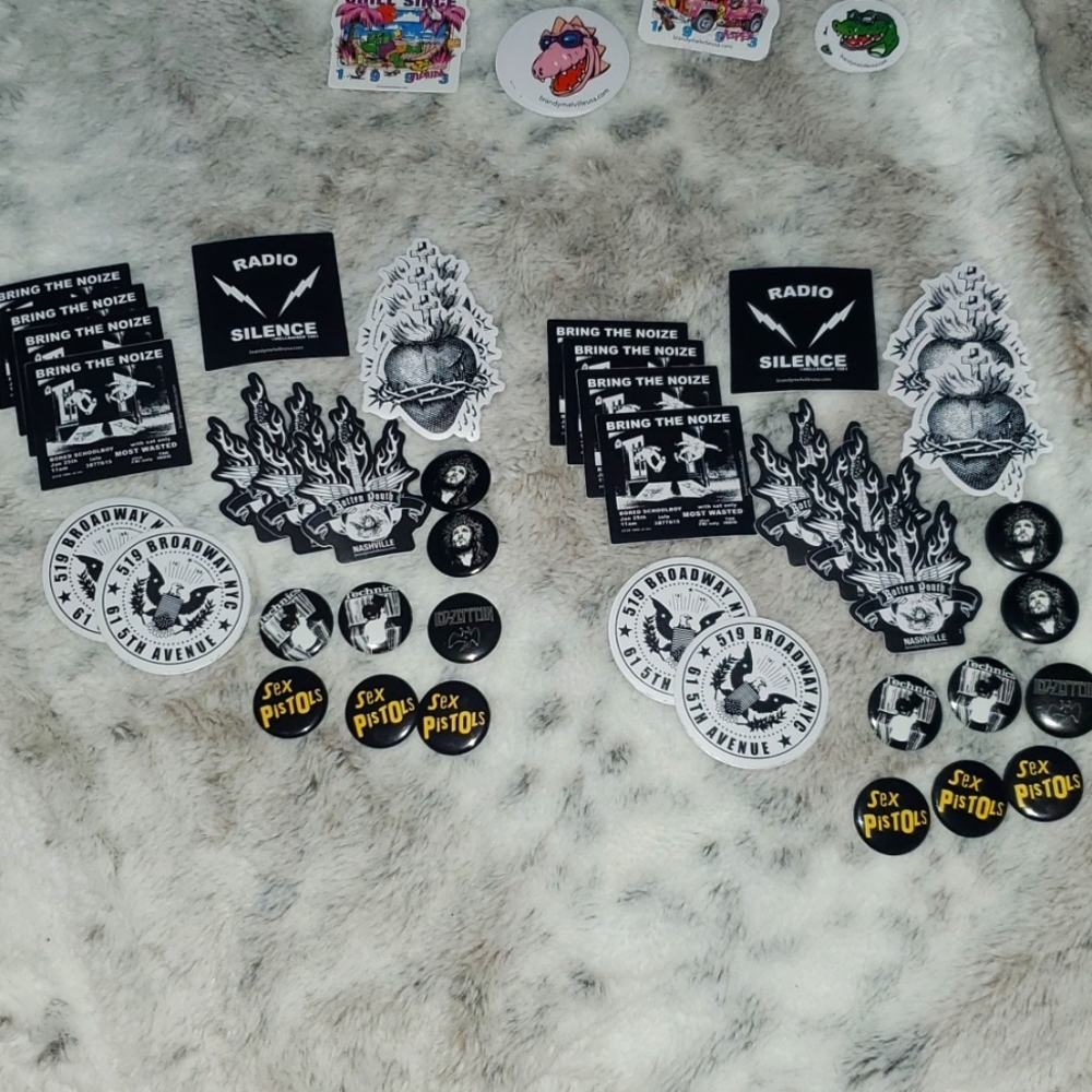 Brandy Melville 22 pc rock/grunge sticker and pin pack